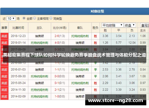 英超密集赛程下球队如何科学轮换避免赛季崩盘战术管理与体能分配之道