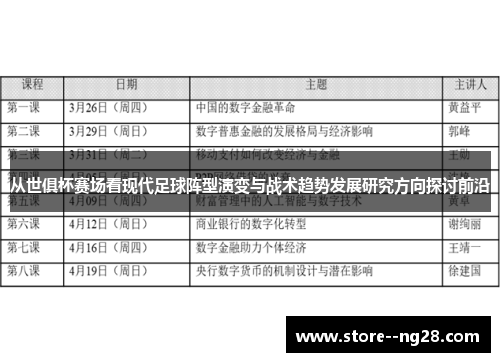 从世俱杯赛场看现代足球阵型演变与战术趋势发展研究方向探讨前沿 从世俱杯赛场看现代足球阵型演变与战术趋势发展研究方向探讨前沿